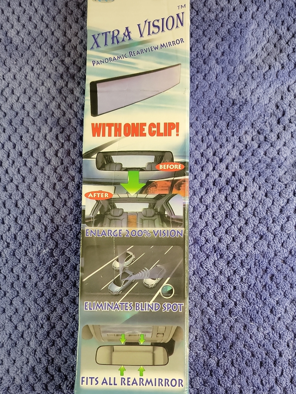 NWOT Panoramic Rearview Mirror Clip On